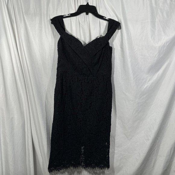 NWT $129 Bardot [ 8 US ]‎ Bella Lace Off the Shoulder Dress in Black #Q396 - Picture 7 of 12